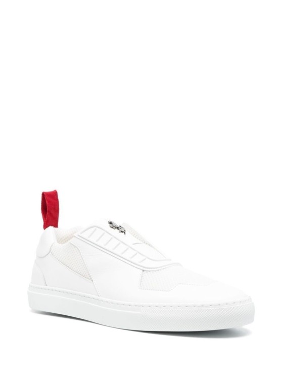 Shop Ferrari White Sneakers With Riding Horse On Tongue In Leather