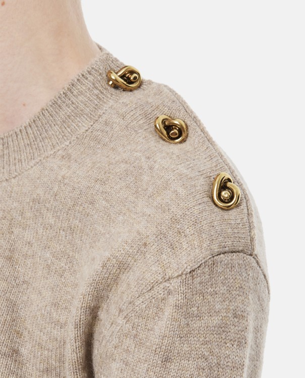 Shop Bottega Veneta Classic Cashmere Sweater With Knot Buttons In Neutrals