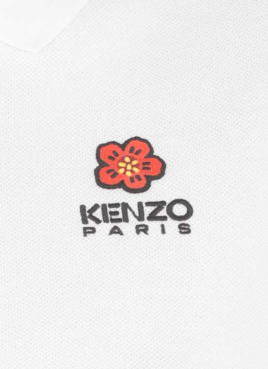 Shop Kenzo White Cotton Threebuttons Polo Shirt