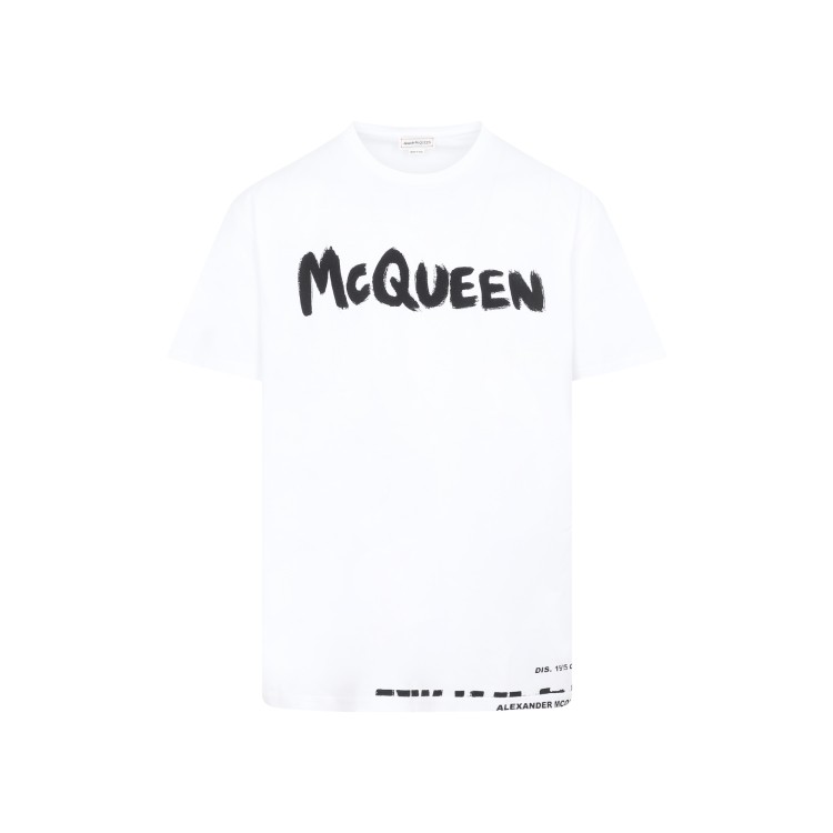 Shop Alexander Mcqueen White Cotton Graffiti Logo T-shirt