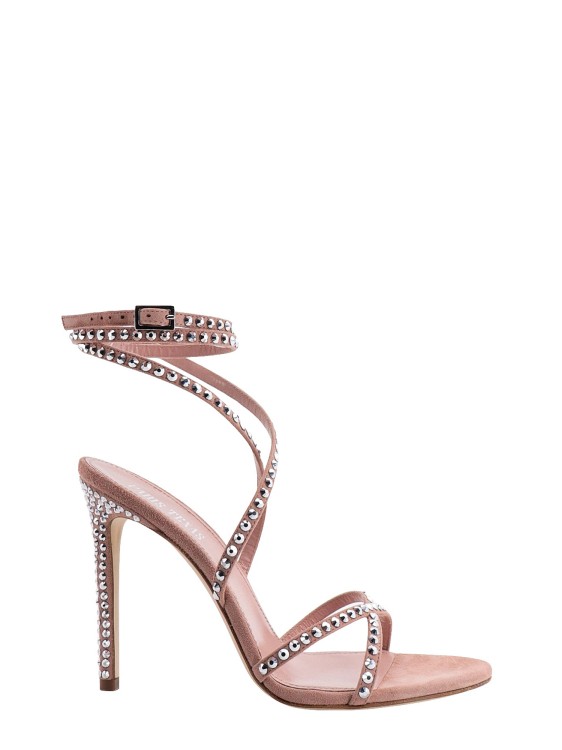 Shop Paris Texas Rhinestone Detail Suede Sandals In Pink