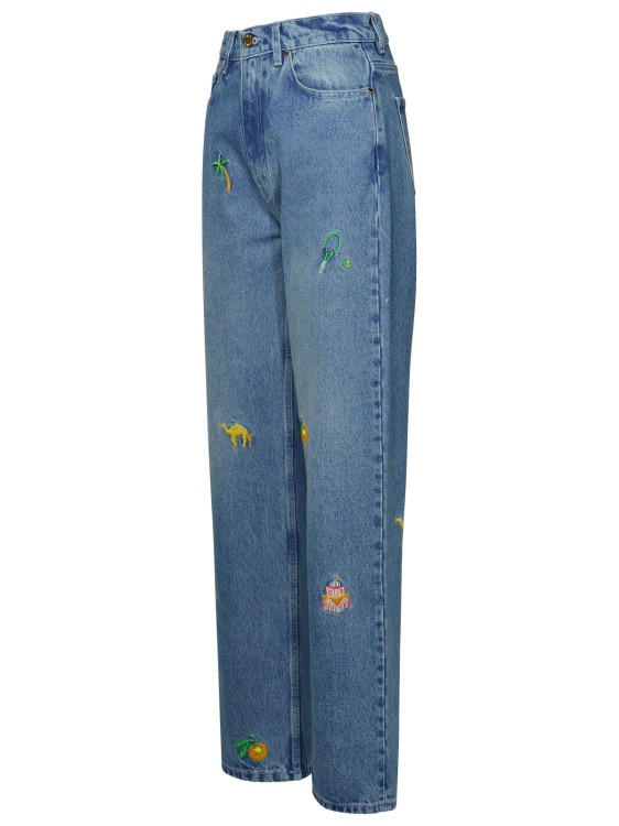 Shop Casablanca Blue Jeans Embroidery