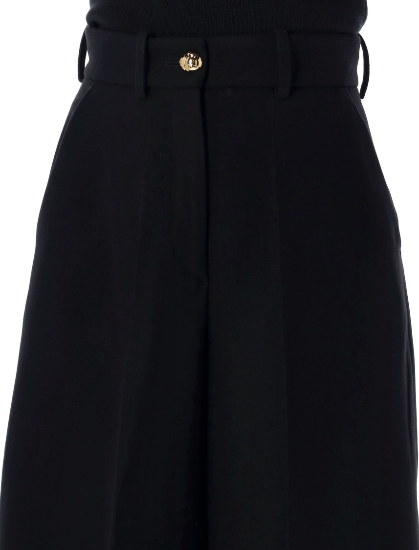 Patou High-waisted Wide Leg Culotte Pants In Size 36 In Black