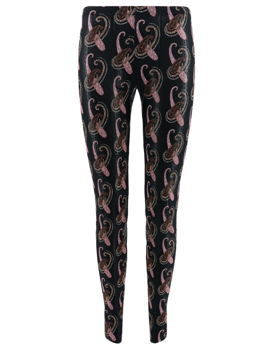 Multicolor Iconic Print Collant by Etro in Black color for Luxury