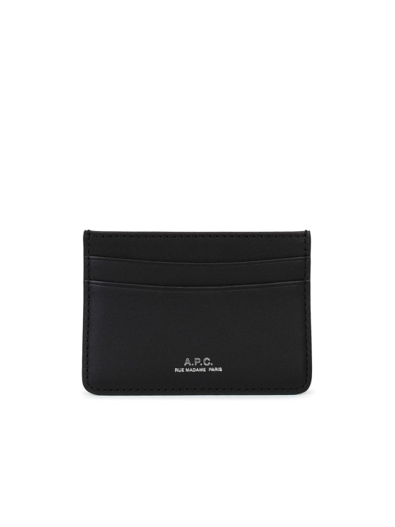 Apc Black Matte Leather Card Holder In Brown