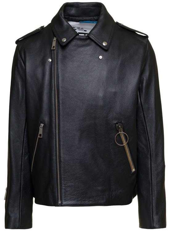 Shop Apc Morgan' Black Biker Jacket With Zip In Leather
