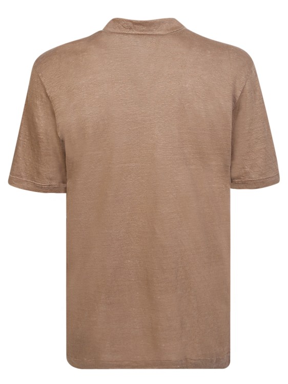 Shop Lardini V-neck Polo Light Brown Shirt