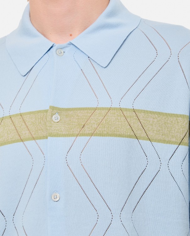 Shop Paul Smith Knitted Polo In Blue
