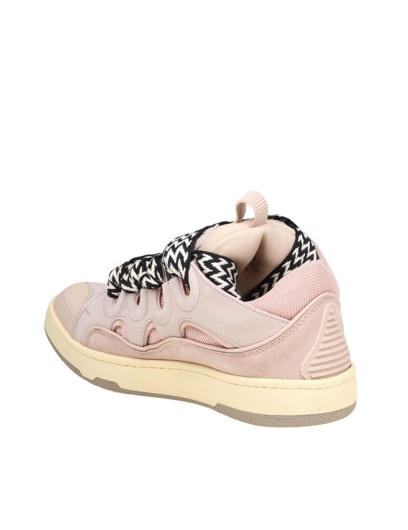 Shop Lanvin Curb Sneakers In White And Pink Leather