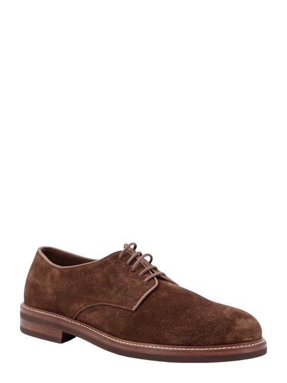 Shop Brunello Cucinelli Suede Lace-up Shoe In Brown