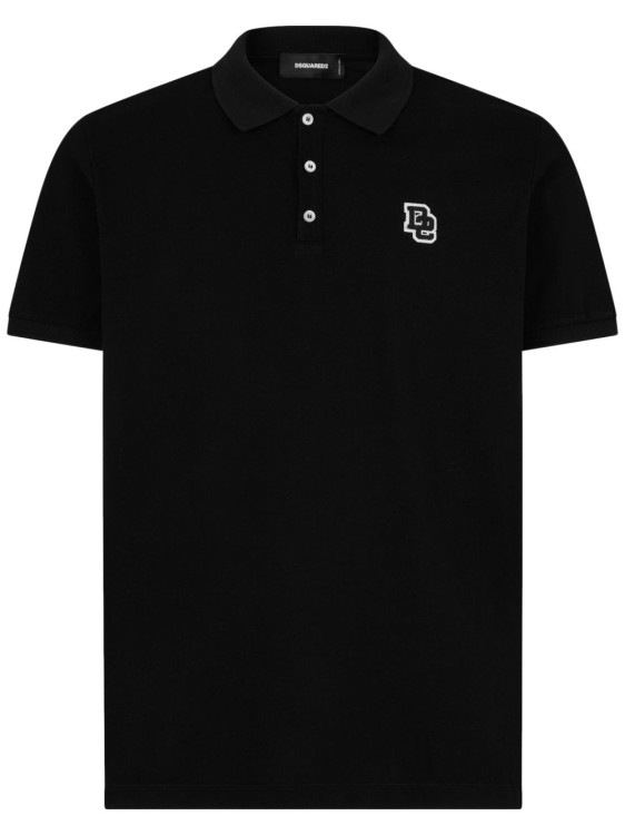 Shop Dsquared2 Black Cotton Logo Patch Polo