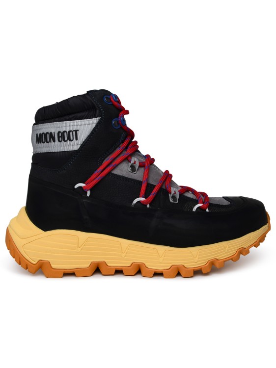 Moonboot Tech Hiker Boot In Black Leather Mix