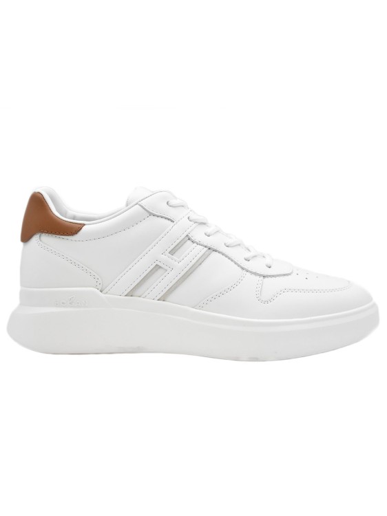Hogan Contrasting-heel Lace-up Sneakers In White