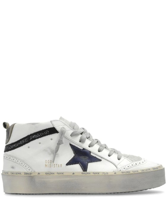 Golden Goose Mid Star High-top Leather Sneakers In White