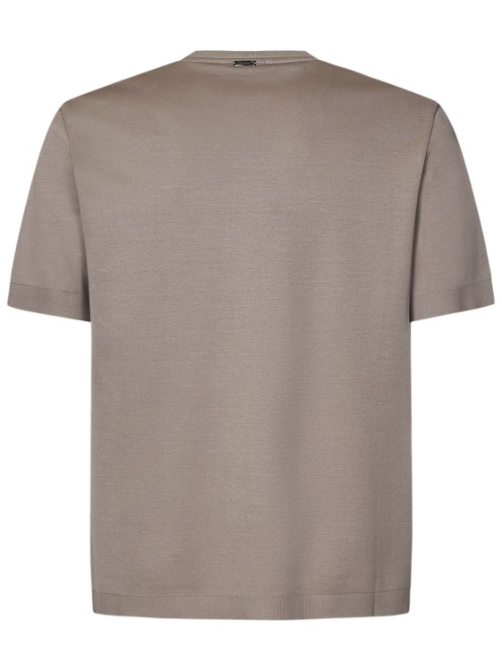 Shop Herno Dove Gray Ribbed T-shirt In Grey