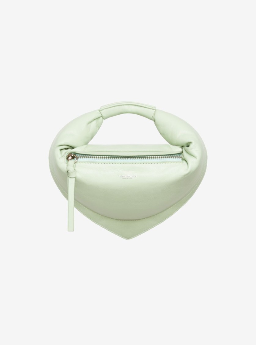 Shop Federico Cina Mini Tortellino' Light Green Handbag In Leather