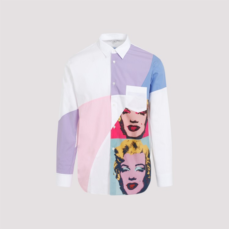 Shop Comme Des Garçons Multicolor Andy Warhol Poplin Shirt In White
