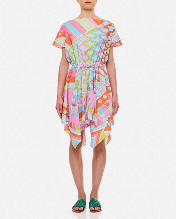 Shop Pucci Cotton Popeline Dress In Multicolor