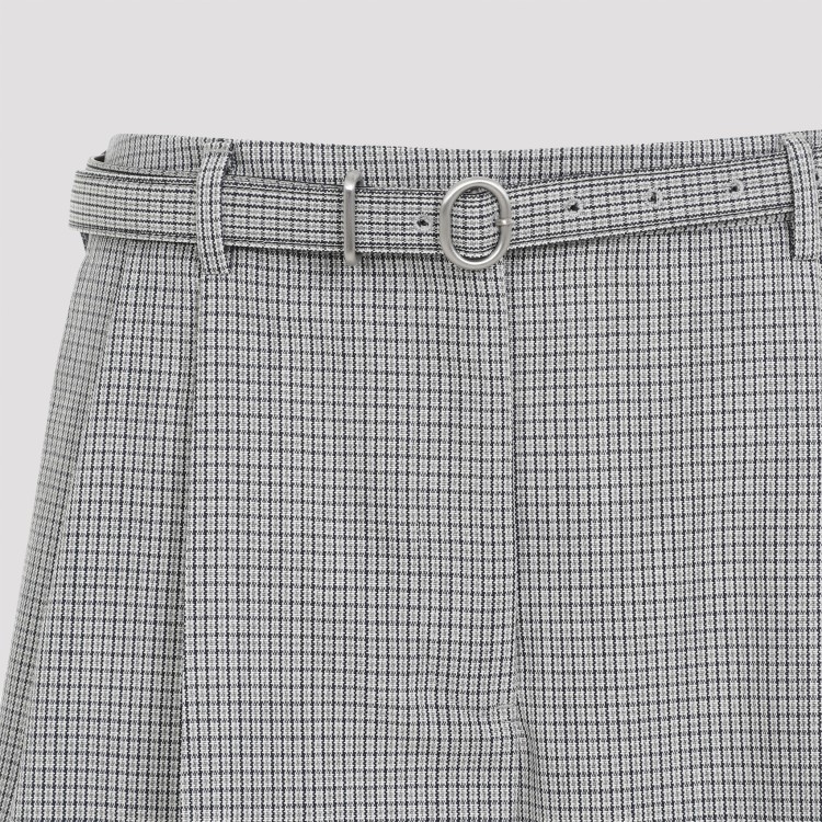 Jil Sander Tailored Check Trousers With Belt Clothing In Grey