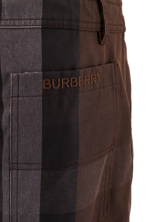 Shop Burberry Brown Check Print Wide Leg Trouser
