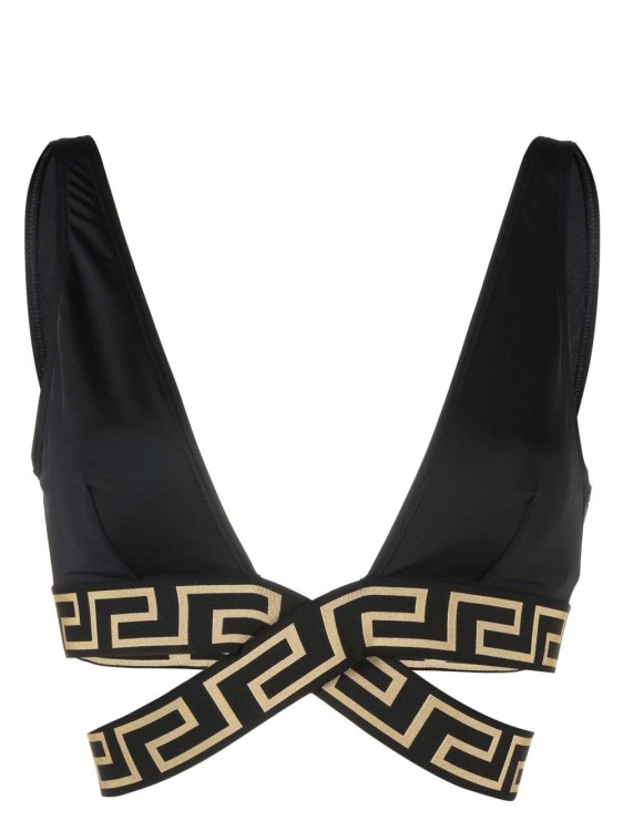 Shop Versace Greca Border Black Bikini Bra