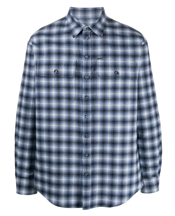 Shop Dsquared2 Flannel Cotton Blend Shirt In Grey