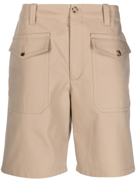 Alexander Mcqueen Cotton Knee-length Bermuda Shorts With Waist Belt Loops In Neutrals