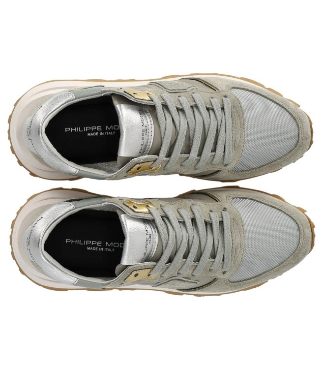 Shop Philippe Model Tropez Haute Low Beige Sneaker In Grey