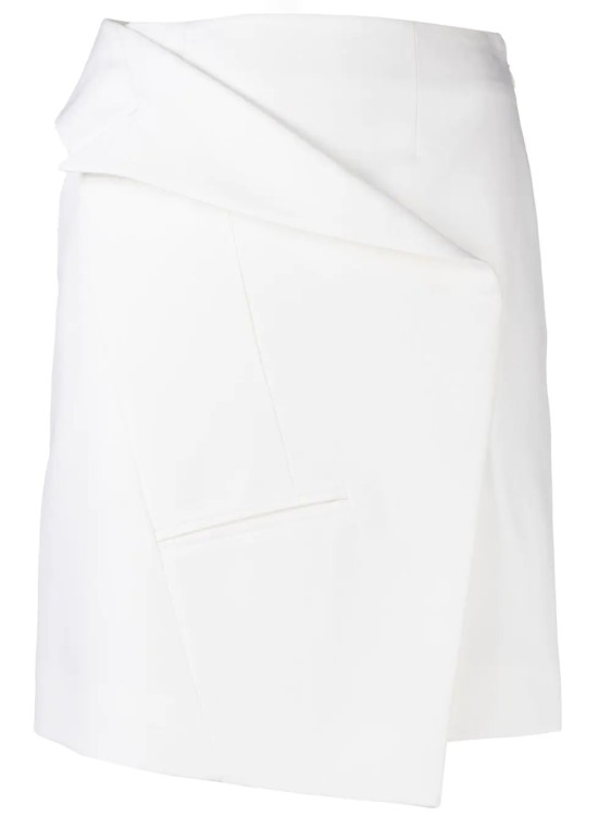 Alexander Mcqueen Asymmetric White Mini Skirt