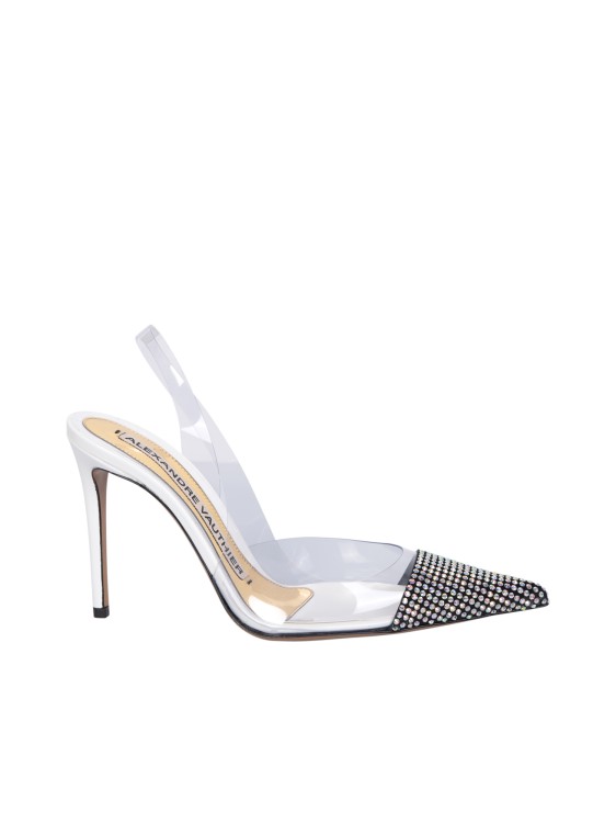 Shop Alexandre Vauthier Amber Ghost Crystal Sling- Back Transparent Sandals In Silver