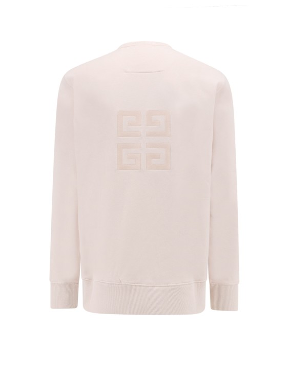 Shop Givenchy Cotton Sweatshirt With Logo Embroidery In Neutrals