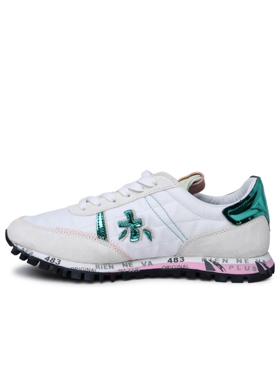 Shop Premiata Seand' White Fabric And Leather Sneakers