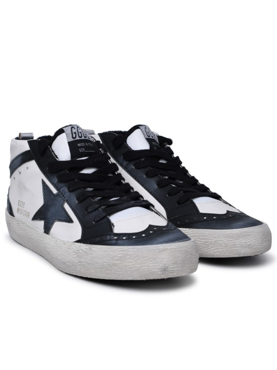 Shop Golden Goose Mid-star Classic' White Leather Sneakers