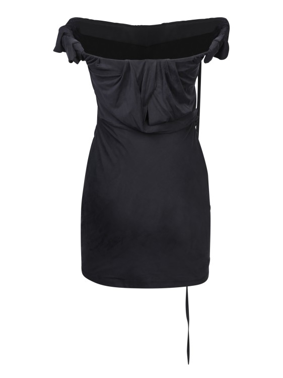 Jacquemus Asymmetric Draped Mini Dress In Black