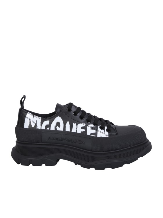 Shop Alexander Mcqueen Tread Slick Lace-up Black Sneakers