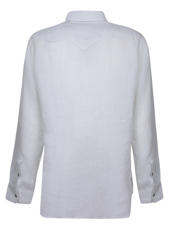 Shop Dell'oglio Ice Linen Texan Shirt In White