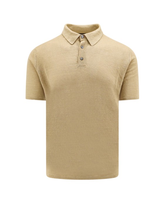 Shop Roberto Collina Linen Polo Shirt In Brown