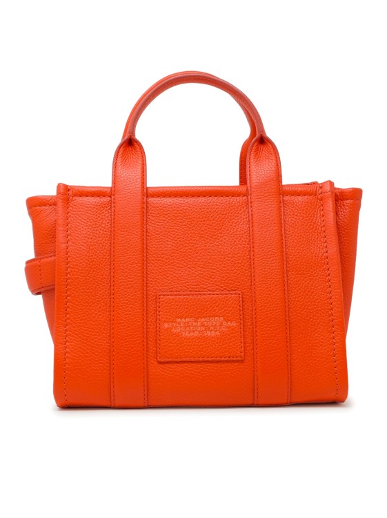 Shop Marc Jacobs Electric Orange Leather The Mini Tote Bag