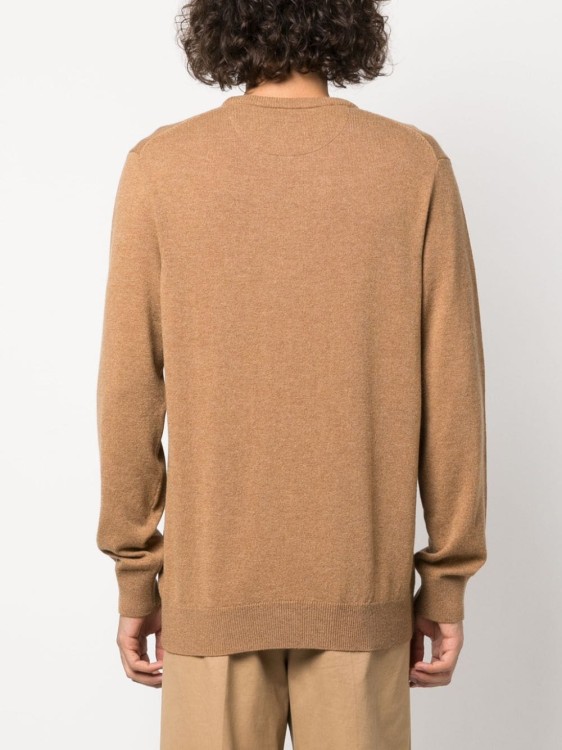 Shop Polo Ralph Lauren Polo-pony-embroidered Wool Jumper In Neutrals