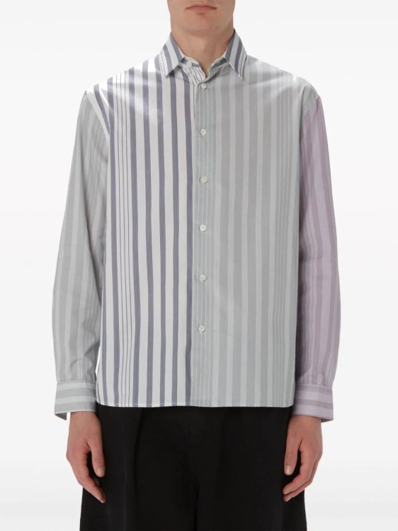 Jw Anderson Panelled Stripe-print Shirt In Multicolor