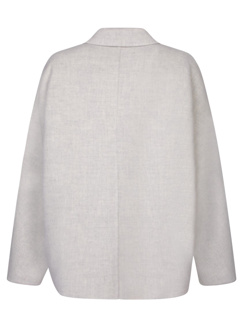 Brunello Cucinelli Mixed Wool Fabric Coat With Six Front Buttons In White