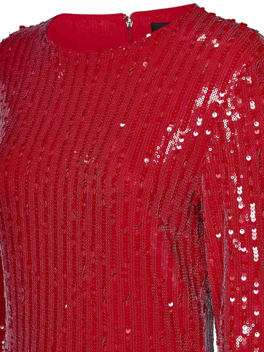 Rotate Birger Christensen Red Mini Backless Dress With All-over Sequins In Red