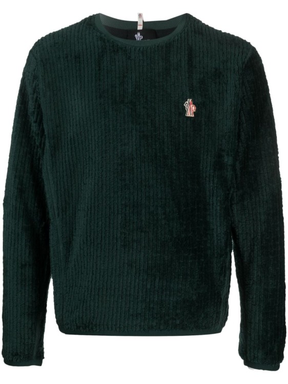 Moncler Fleece Texture Sweater In Black