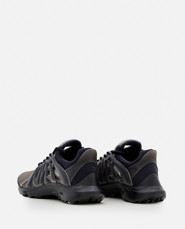 Shop Fendi Tag Sneakers In Black