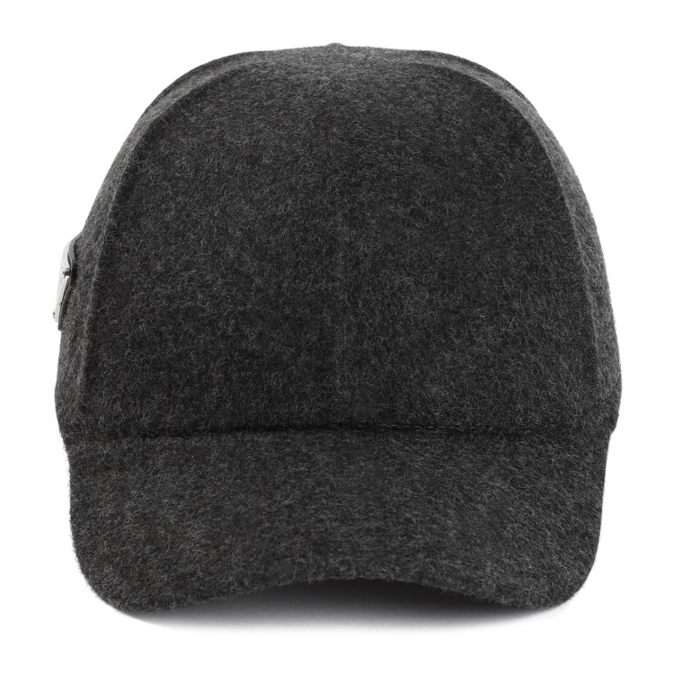 Prada Antracite Virgin Wool Hat In Grey