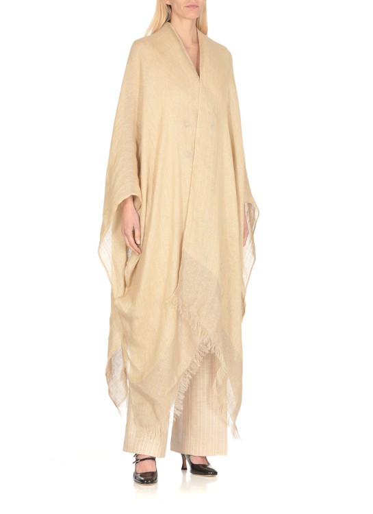 Shop Peserico Gold Linen Stole In Neutrals