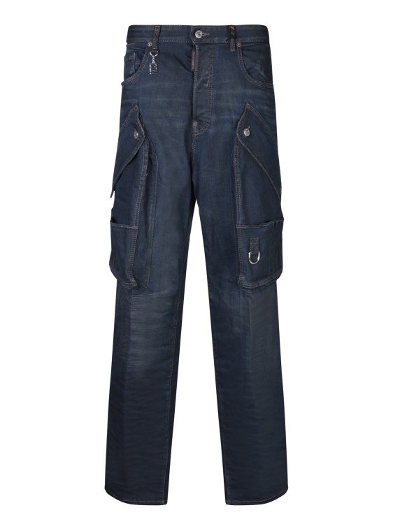 Shop Dsquared2 Wide Fit Cotton Jeans In Blue