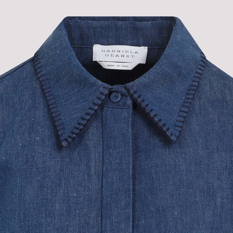 Gabriela Hearst Denim Blue Recycled Cotton Cruz Shirt In Blue