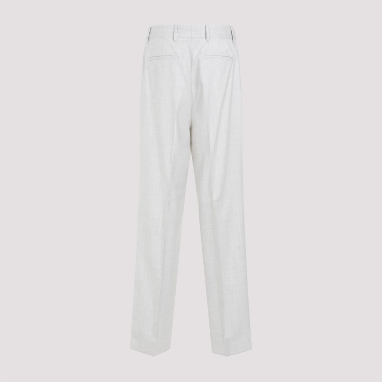 Shop Givenchy Chalk White Virgin Wool Extra Wide Leg Trousers