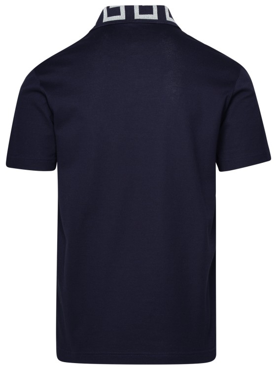 Shop Versace Medusa Pop Polo Shirt In Blue Cotton